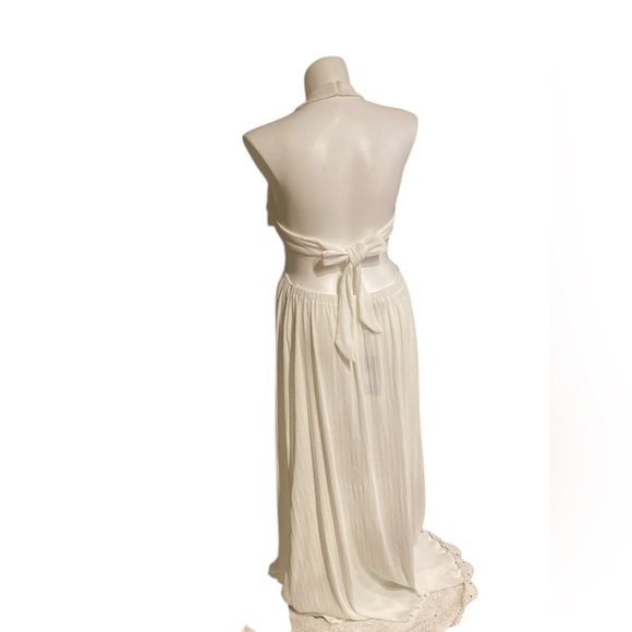 Nova luxe White Evening Wedding Beach Wedding Dress. Size L NWT - Picture 5 of 11